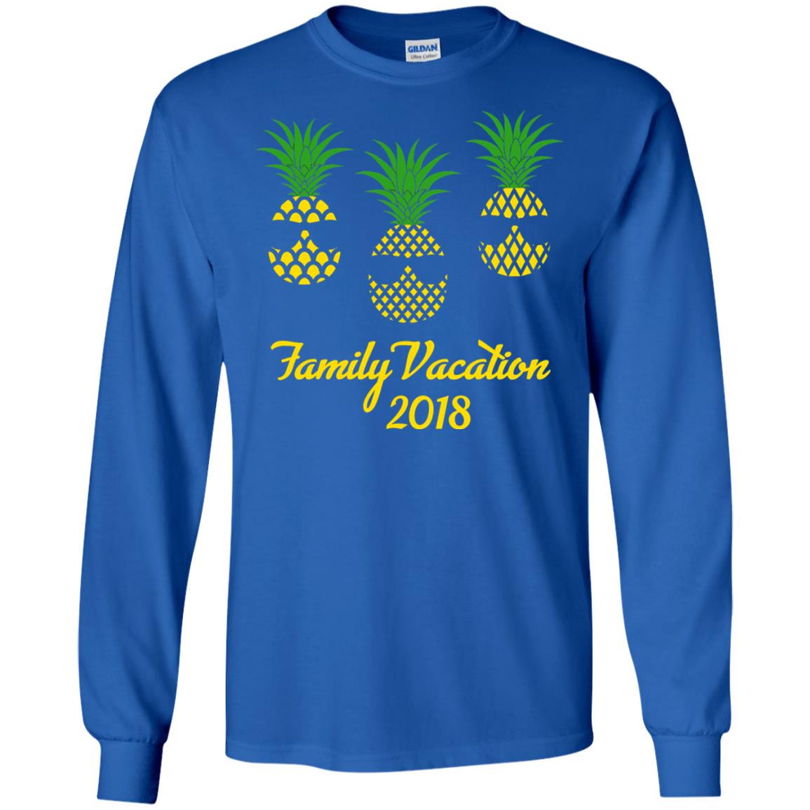Family Vacation 2018 Shirt Hawaii Pineapple Sunglasses Royal