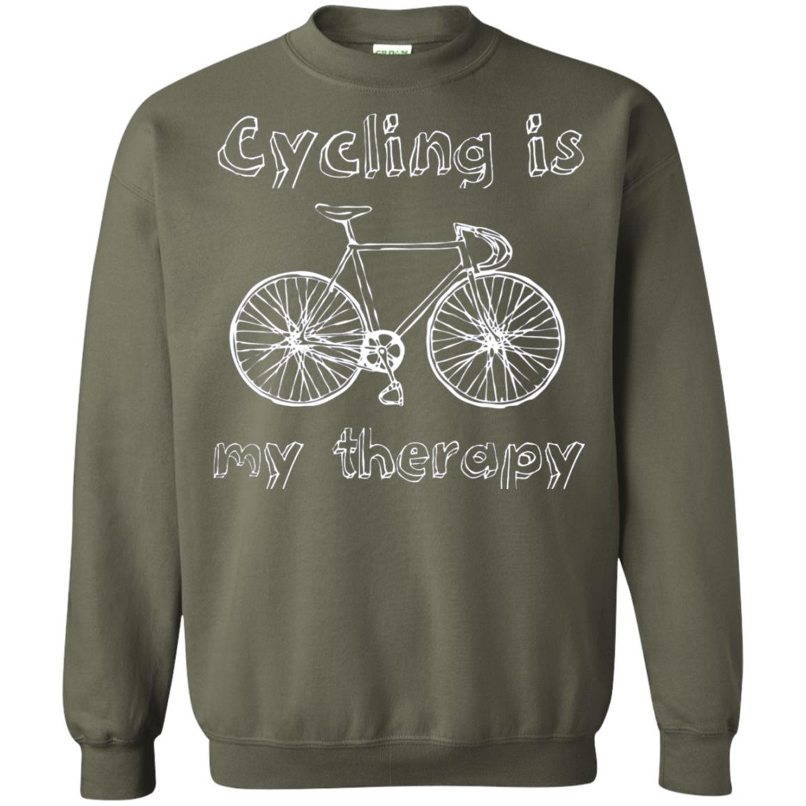Cycling Is My Therapy Spin Class T-shirt Military Green