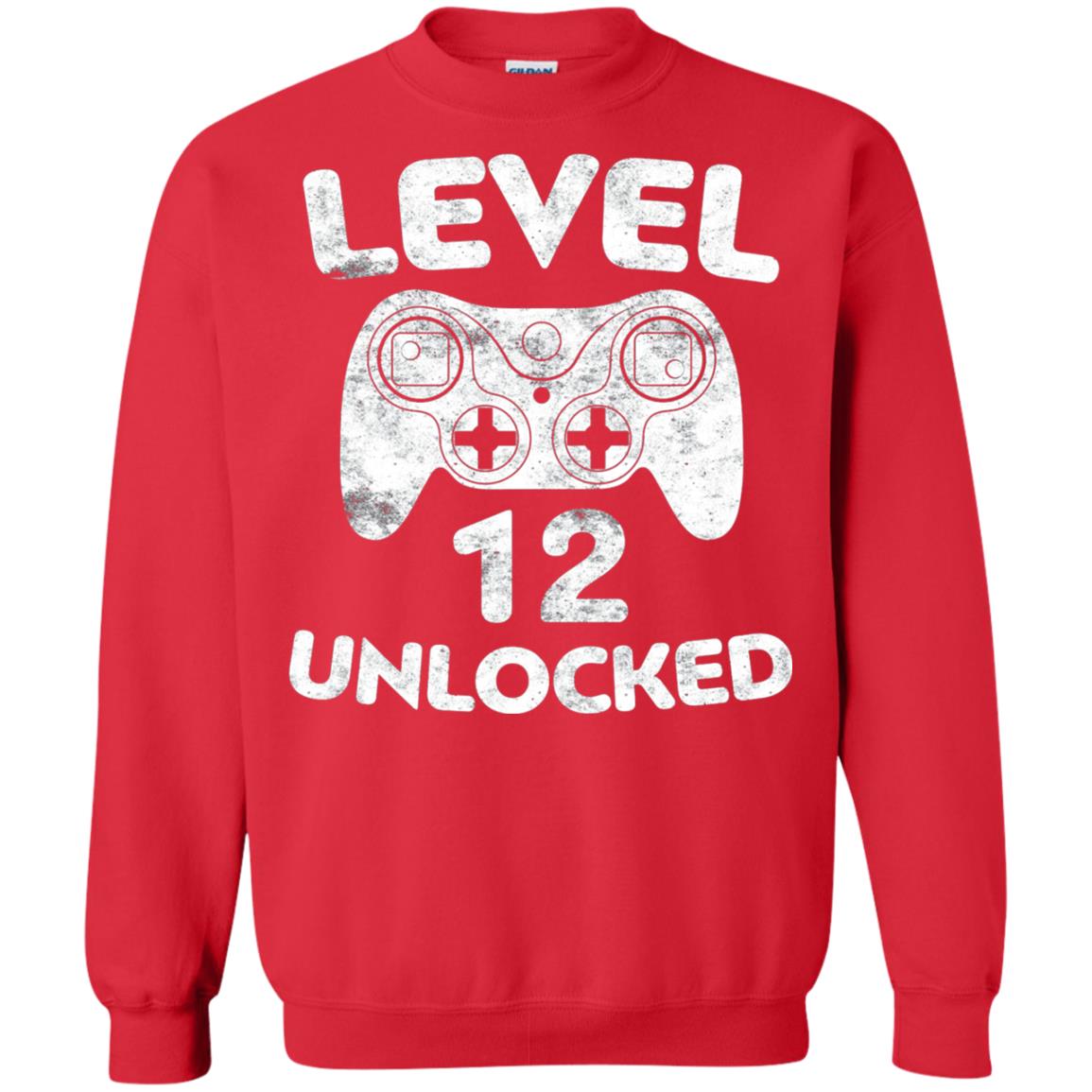 Level 12 Unlocked 12th Video Gamer Birthday Shirt Red