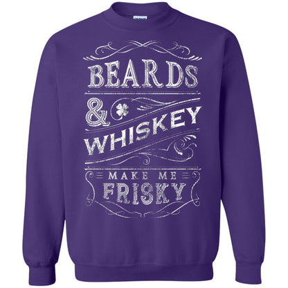 Beards And Whiskey Make Me Frisky Shirt Purple