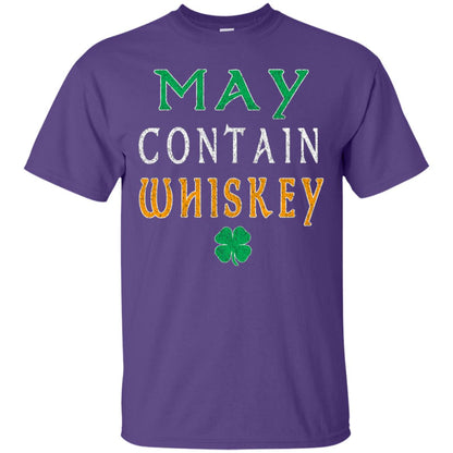 May Contain Whiskey St. Patrick_s Day T-shirt Purple