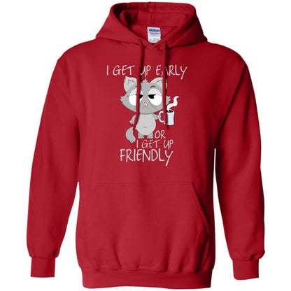 I Get Up Early Or I Get Up Friendly Cat Quote Shirt Red