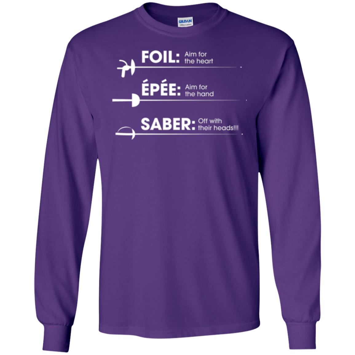 Fencing T-shirt Foil Saber Definition Purple