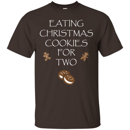 Christmas T-shirt Eating Christmas Cookies For Two Dark Chocolate