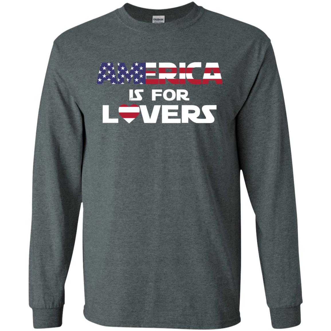 America Is For Lovers Flag Of United States Shirt Dark Heather
