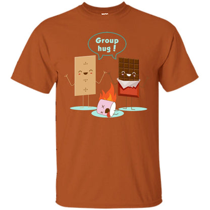 Funny Smores Chocolate Marshmallow Hiking Camping T-shirt Texas Orange