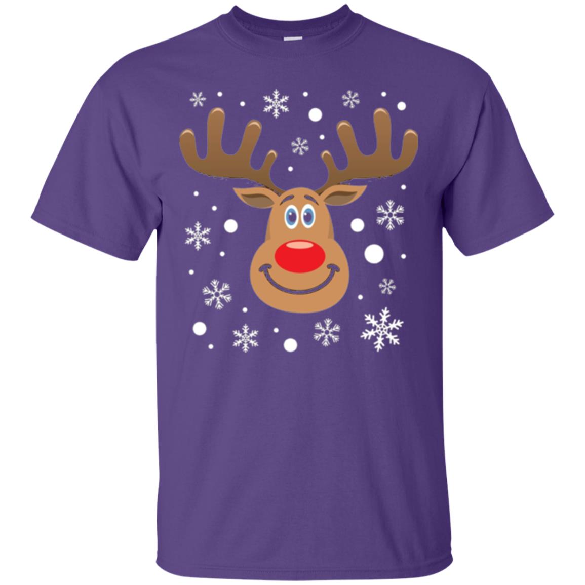 Christmas T-shirt Reindeer Merry Christmas Purple