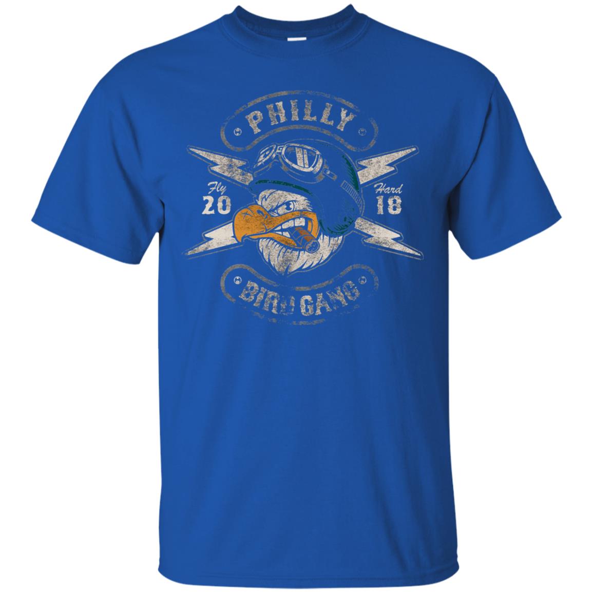 Bird Gang Eagles T-shirt Vintage Distressed Royal
