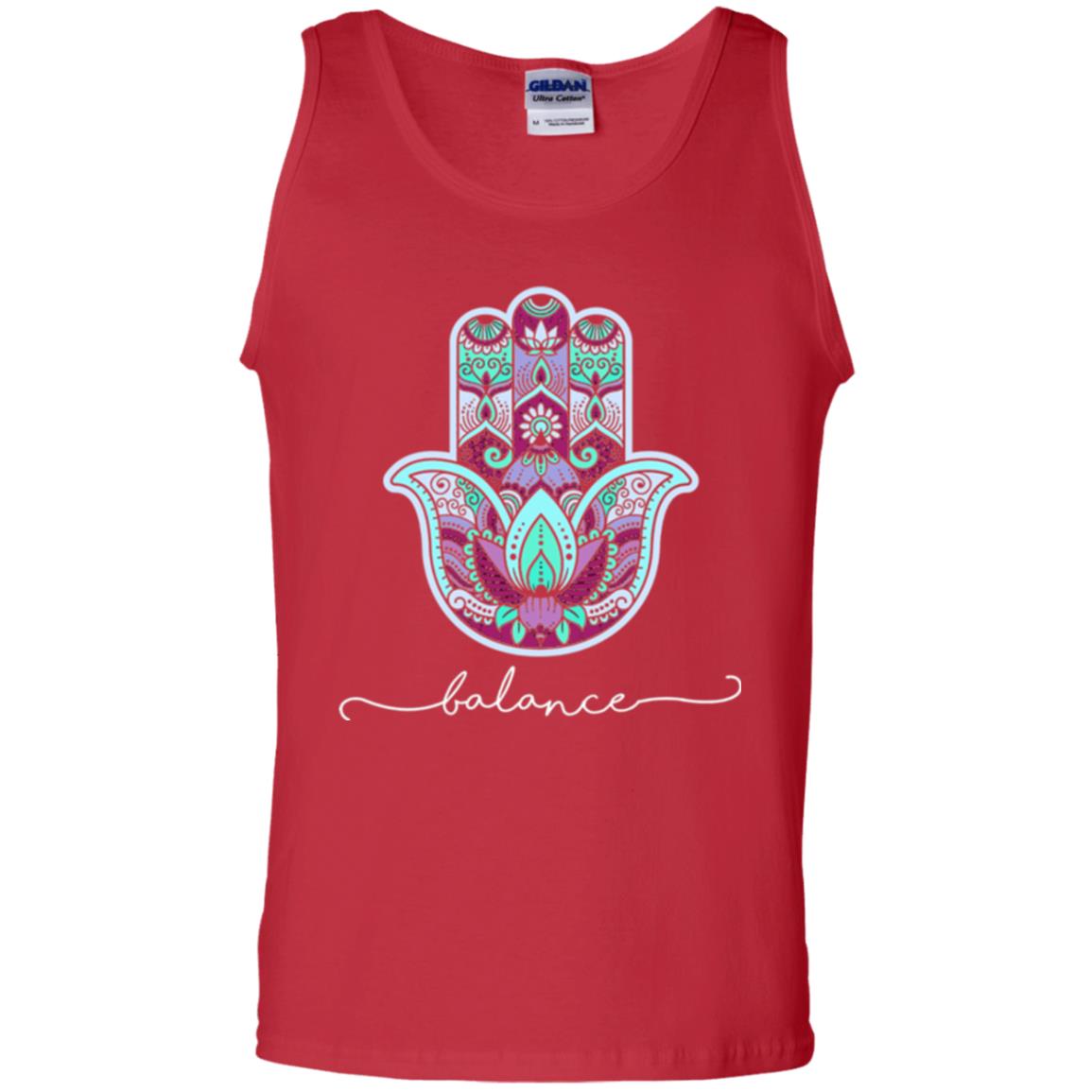 Balance Yoga Gym Hamsa T-shirt Red