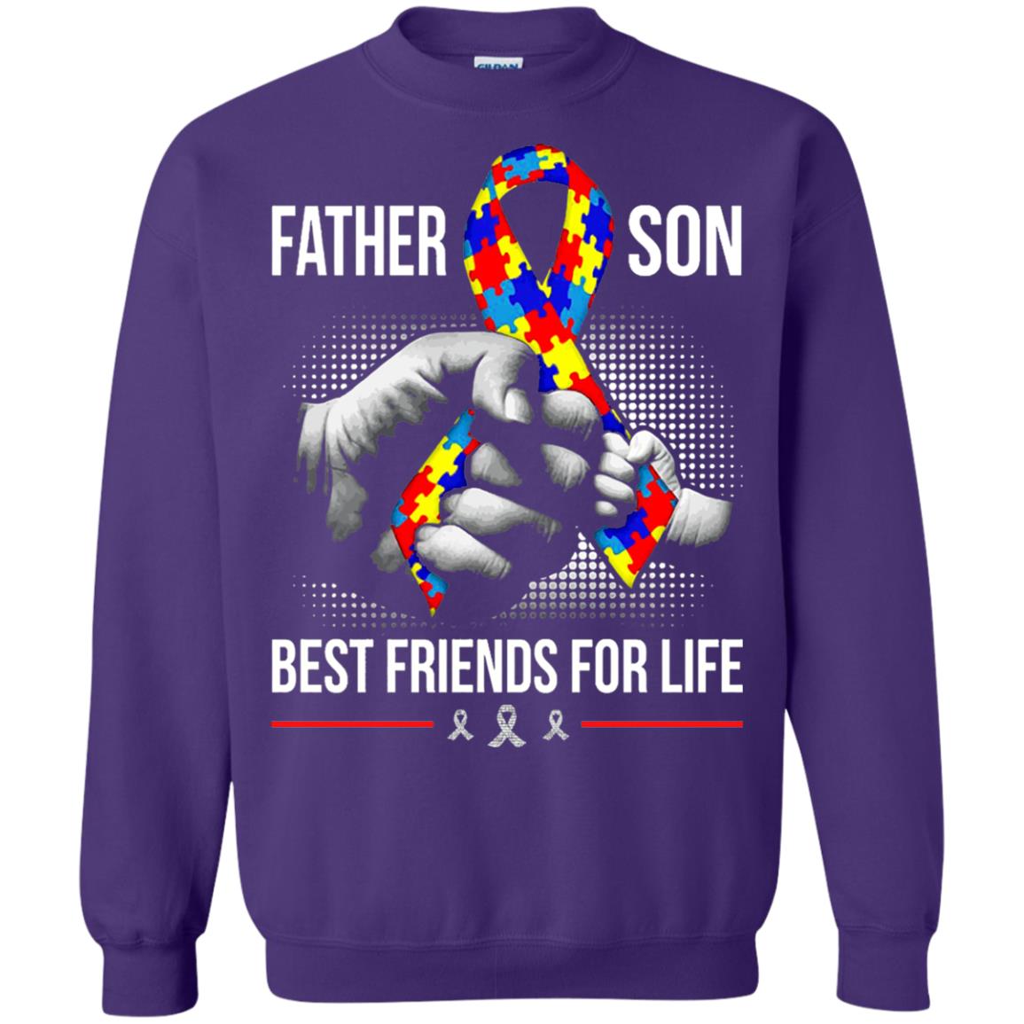 Father And Son Best Friends For Life Autism Awareness T-shirt Purple
