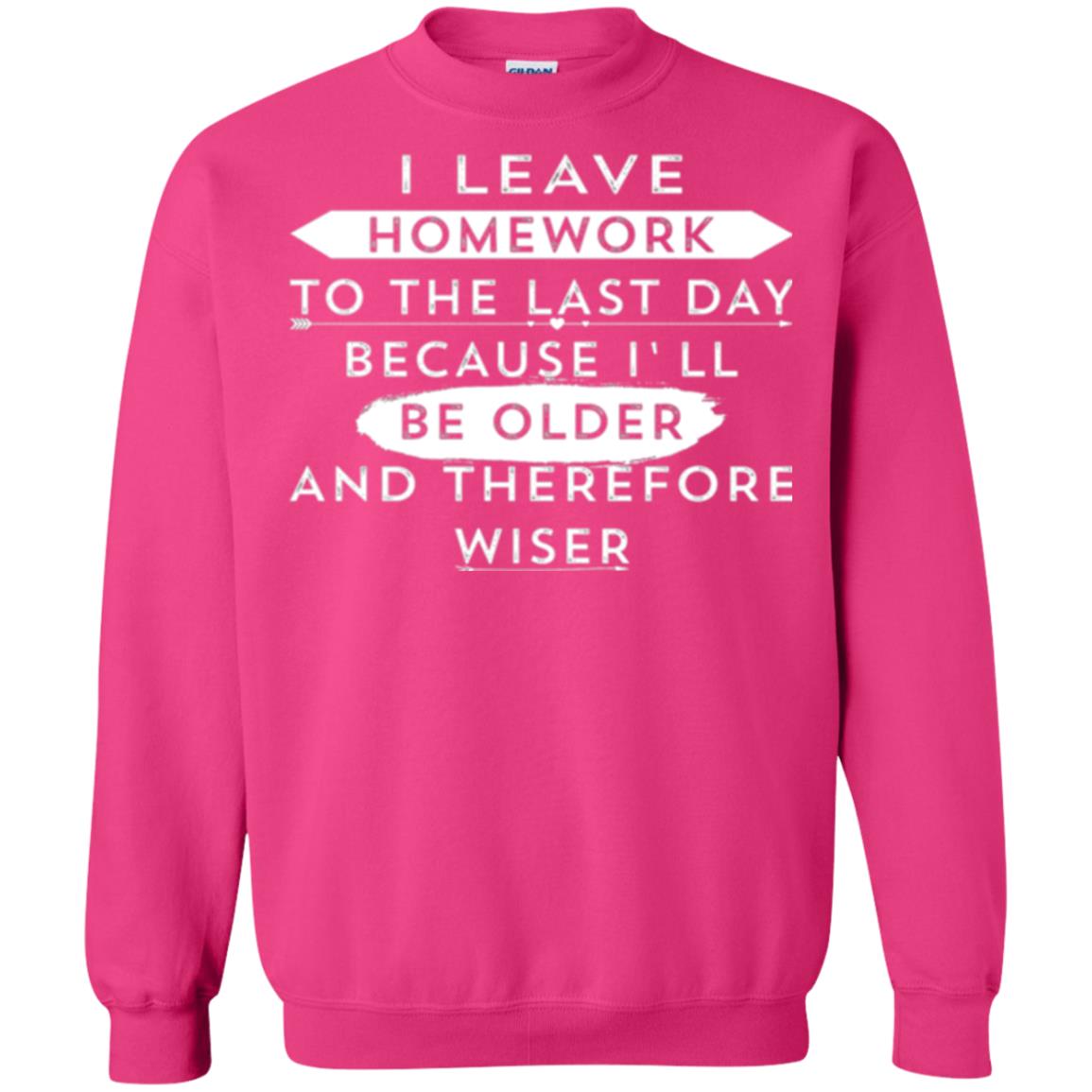 Funny Homework T-shirt I Leave Homework To The Last Day Heliconia