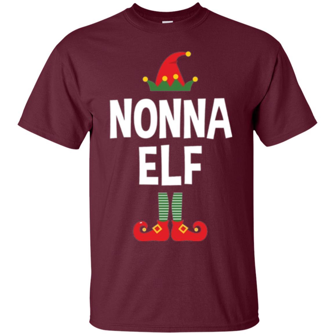 Christmas T-shirt Nonna Elf Christmas Pajamas Maroon
