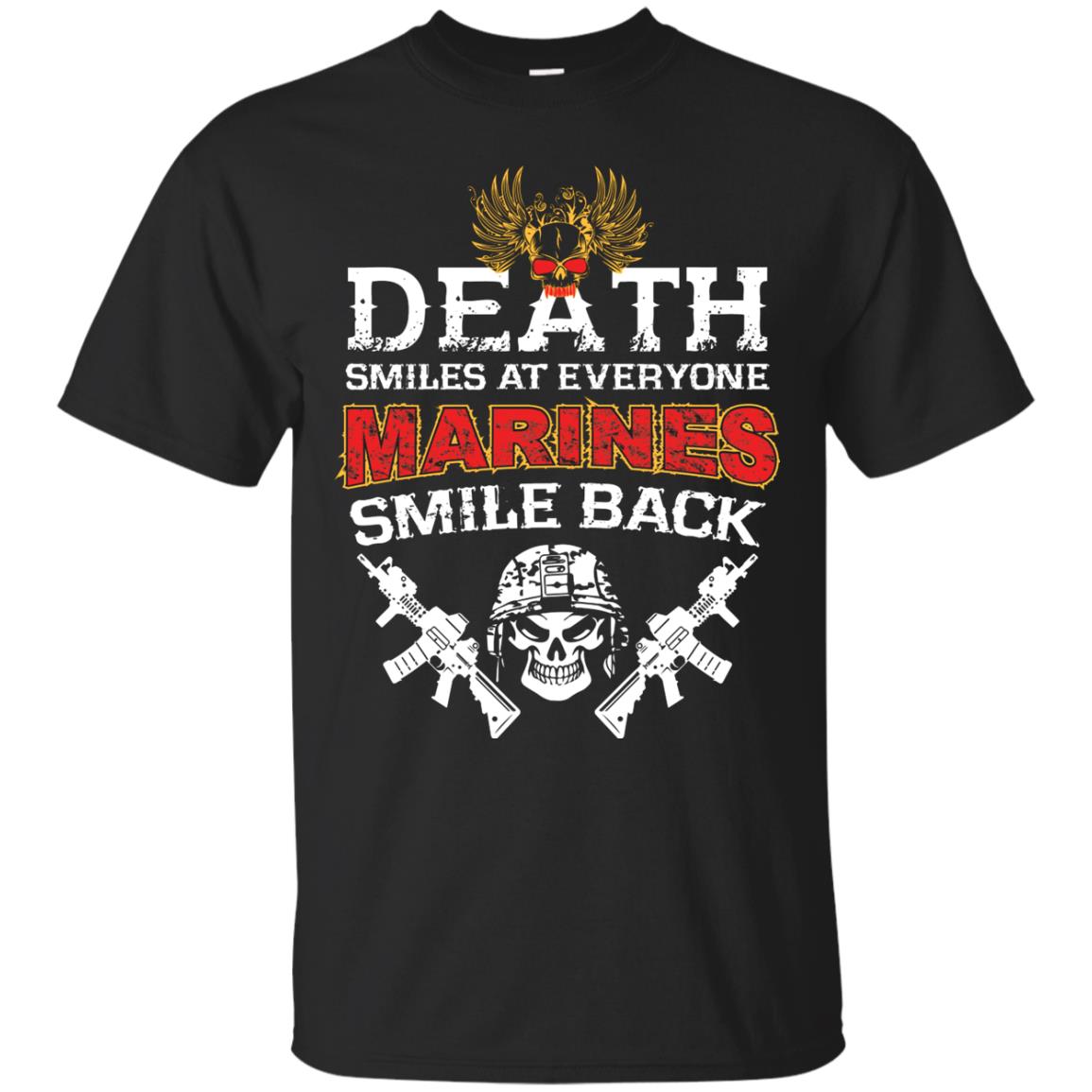 Death Smiles At Everyone Marines Smile Back Shirt Black