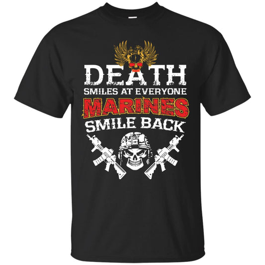 Death Smiles At Everyone Marines Smile Back Shirt Black