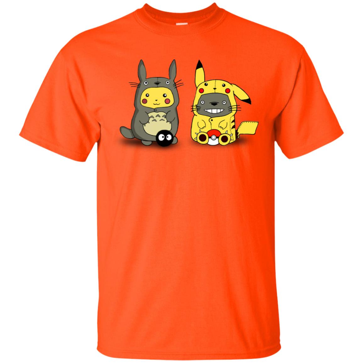 Pikachu Cosplay Totoro And Totoro Cosplay Pikachu T-shirt Orange