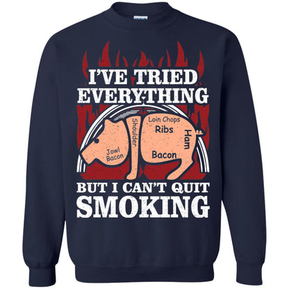 Tried Everything But Cant Quit Smoking Barbecue Shirt Navy