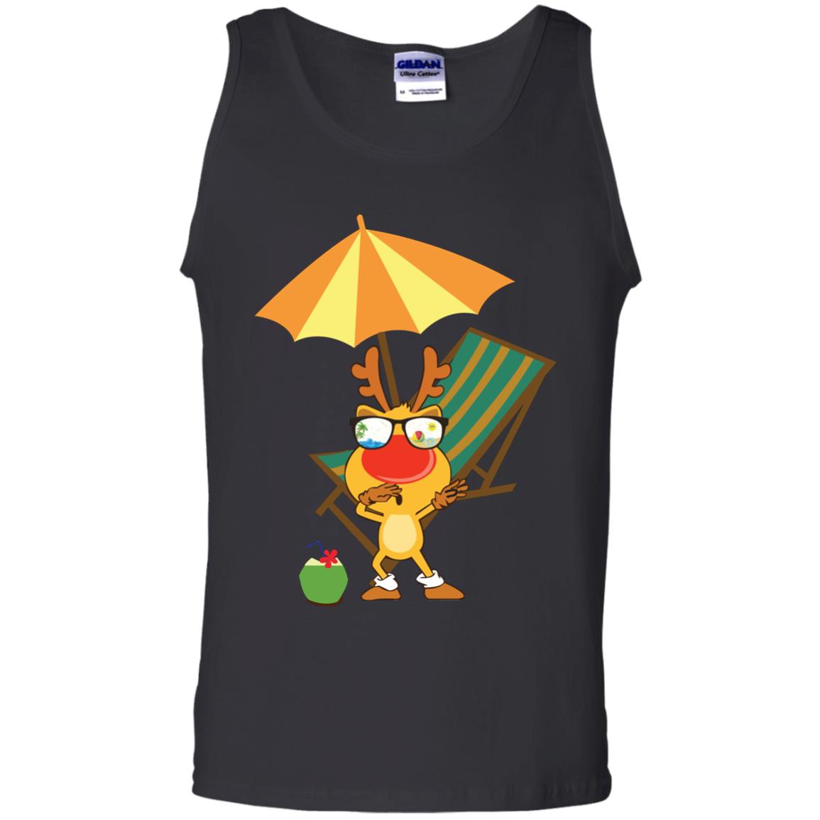 Dabbing Reindeer With Sunglasses Celebrate Xmas In July 2018 Shirt Black