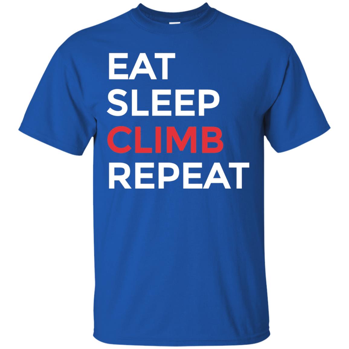 Eat Sleep Climb Repeat Mountain Climber Rock Climbing Shirt Royal