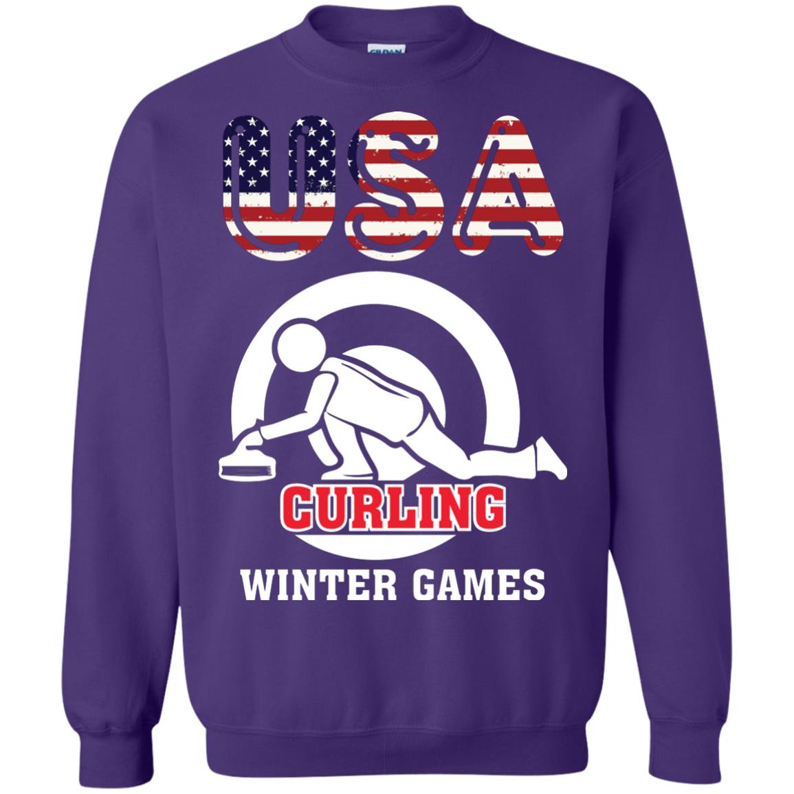 Usa Curling Winter Games Curling Lover T-shirt Purple