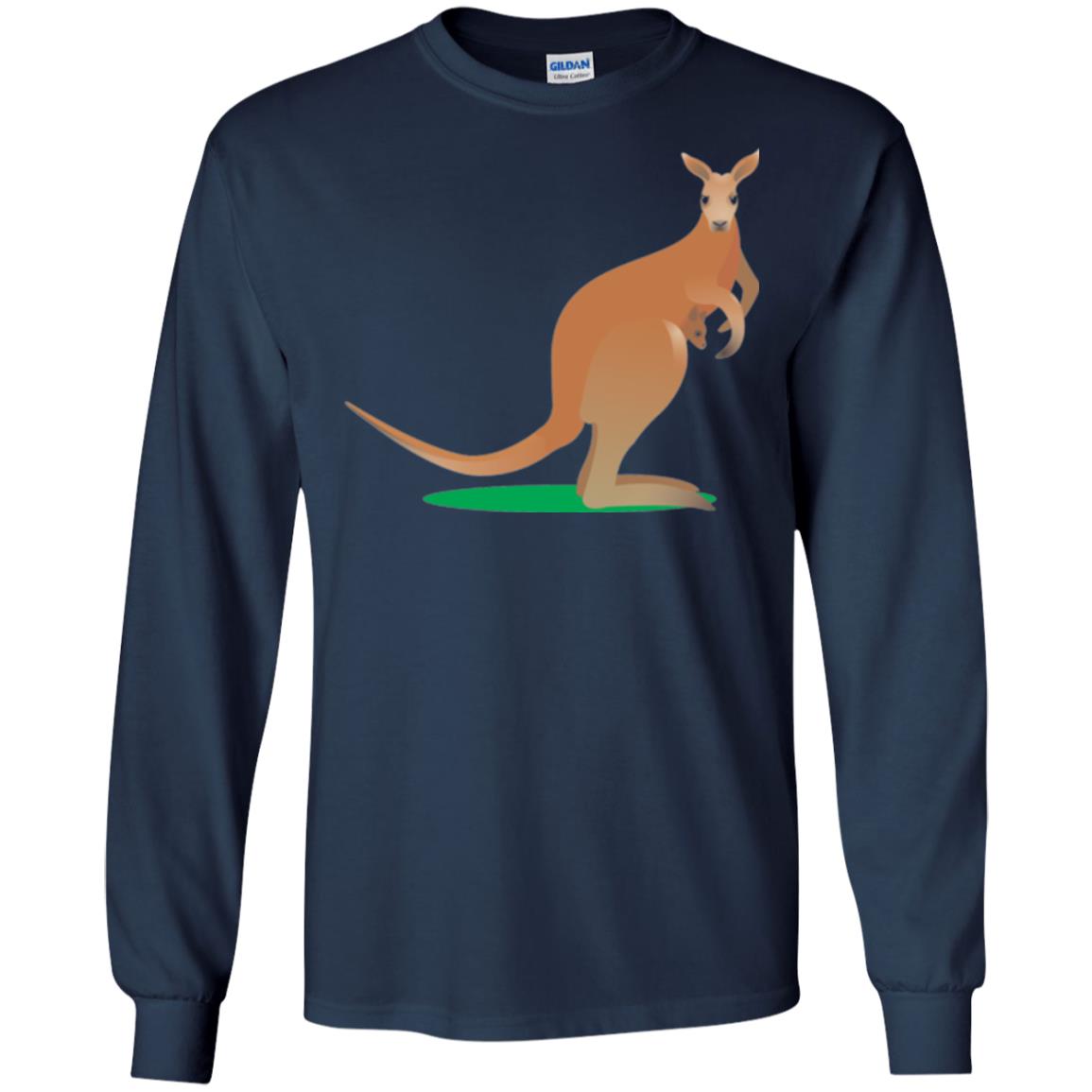 Mom Baby Kangaroo In Pouch Joey T-shirt Navy