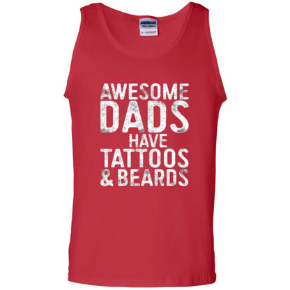Daddy T-shirt Awesome Dads Have Tattoos And Beards Red