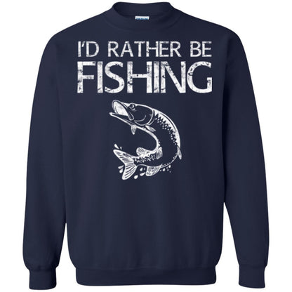 Fisherman T-shirt I'd Rather Be Fishing Navy
