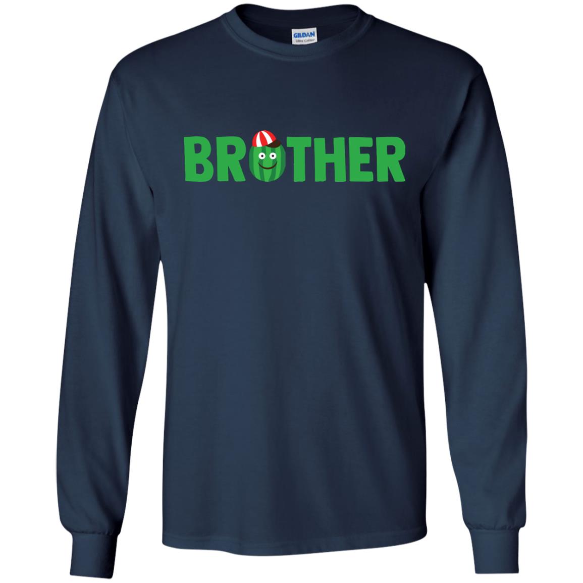 Brother Watermelon Funny Summer Melon Fruit Shirt For Brother Navy