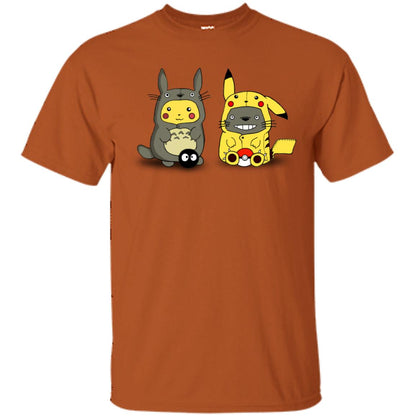 Pikachu Cosplay Totoro And Totoro Cosplay Pikachu T-shirt Texas Orange