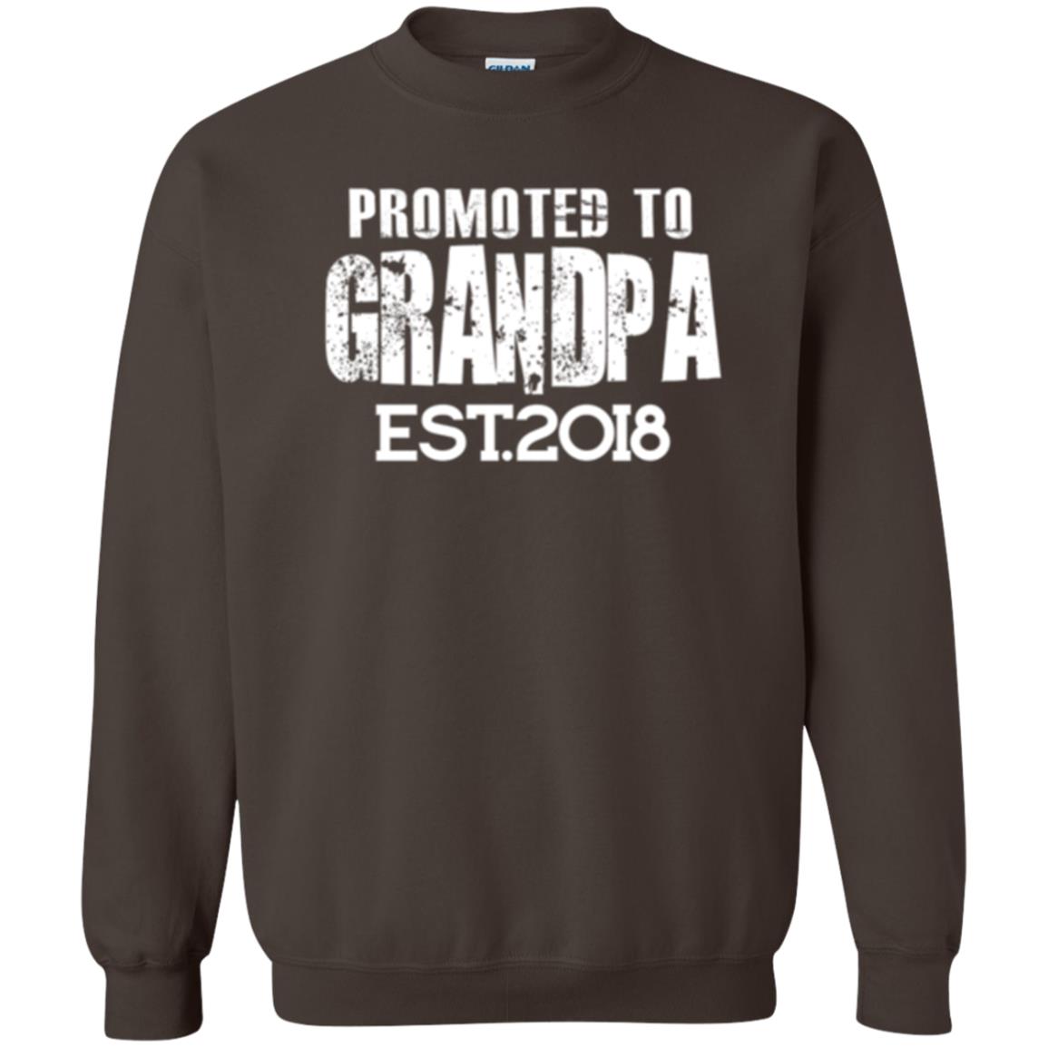 Papa T-shirt Promoted To Grandpa Est 2018 T-shirt Dark Chocolate