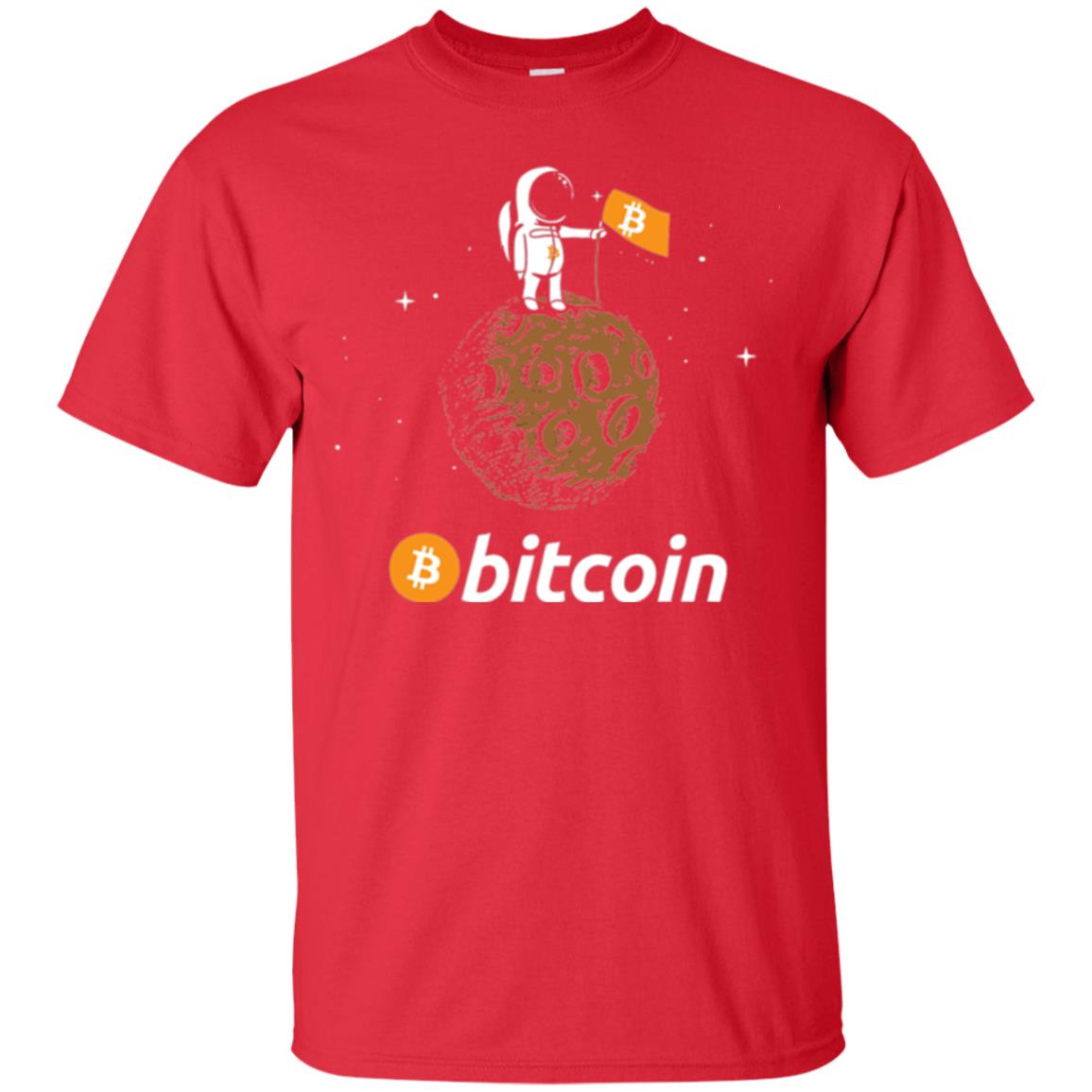 Bitcoin T-shirt Featuring Astronaut Red