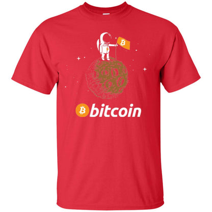 Bitcoin T-shirt Featuring Astronaut Red