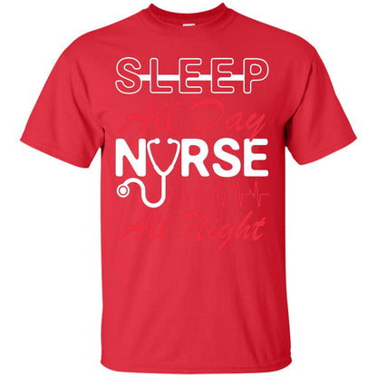 Sleep All Day Nurse All Night Nursing Shirt Red