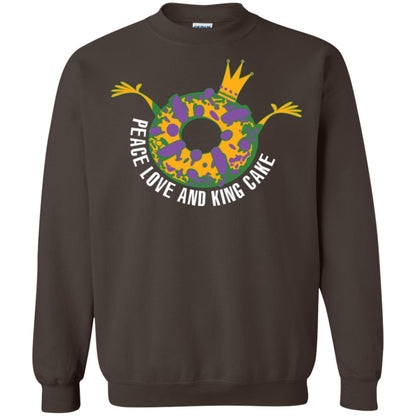 Mardi Gras T-shirt Peace Love And King Cake Dark Chocolate