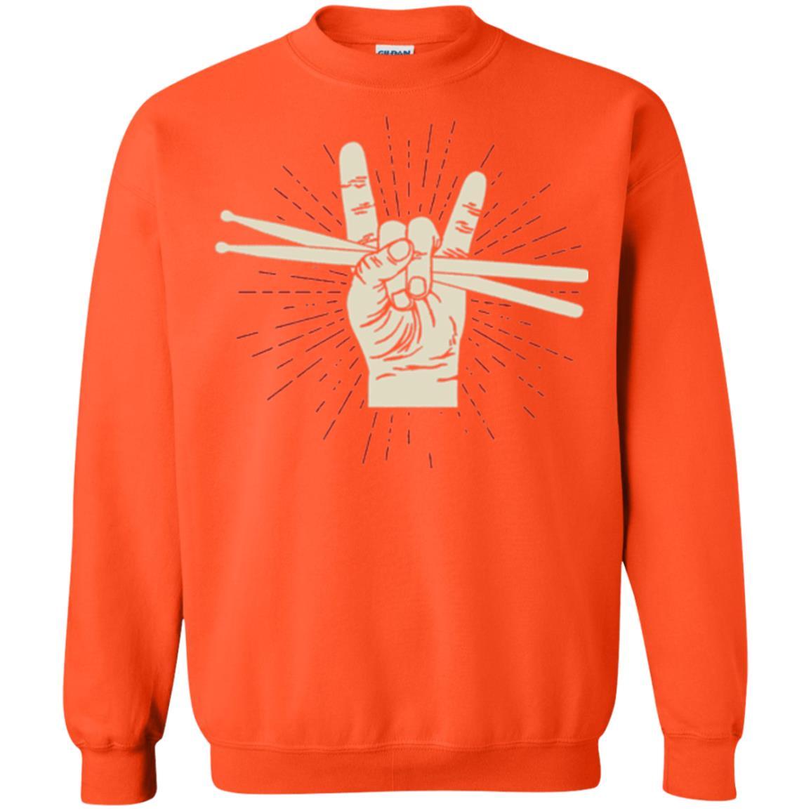 Drummer T-shirt Drumsticks Percussion Rock Orange