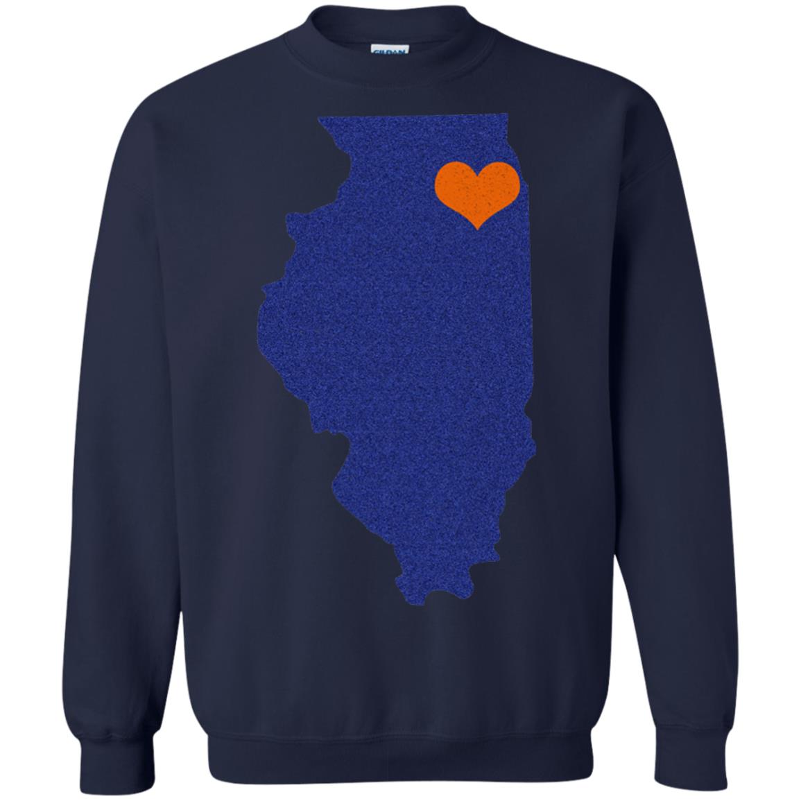 Football T-shirt Chicago Illinois Heart Navy