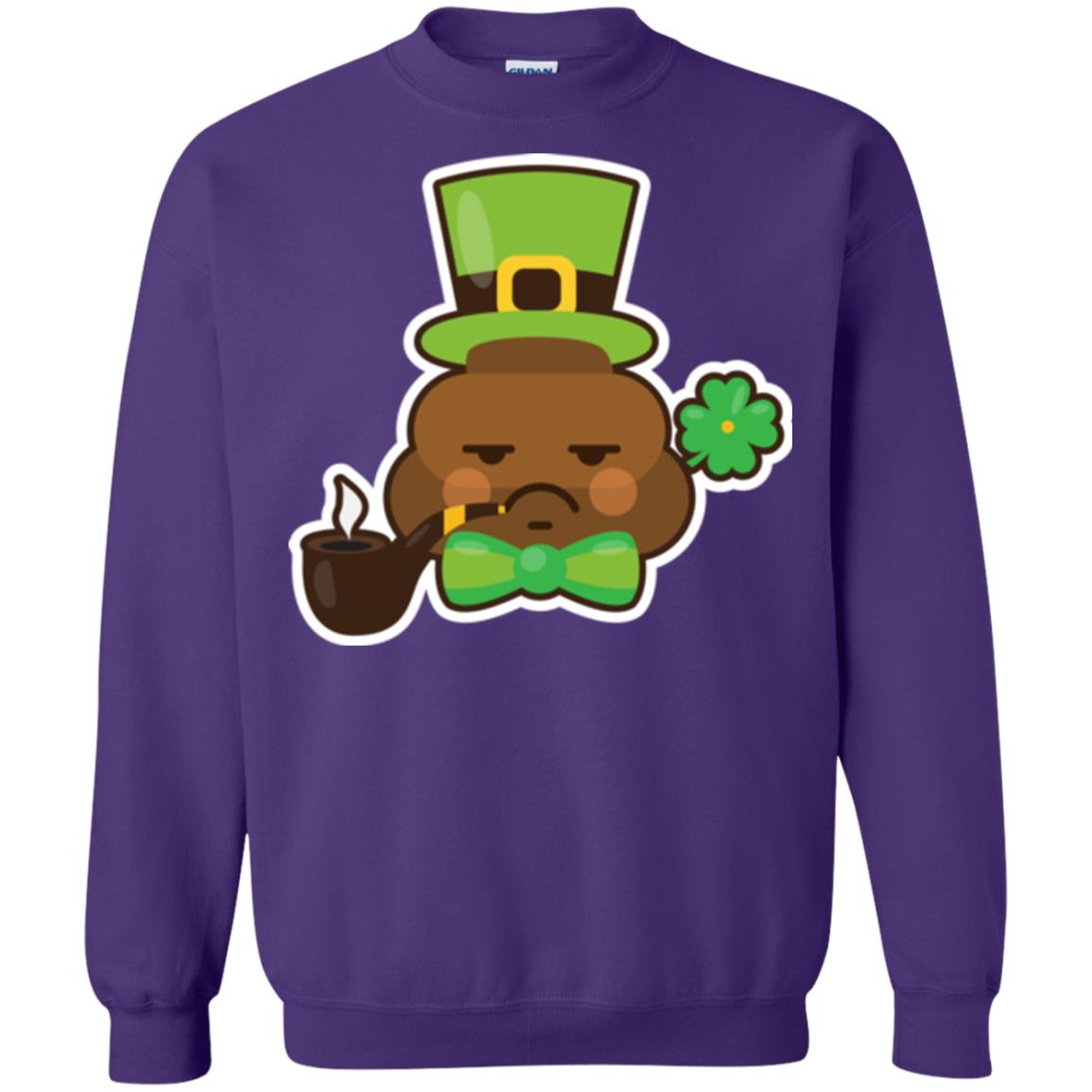 Saint Partick_s Day T-shirt Leprechaun Poop Emoji With Patrick Hat Purple