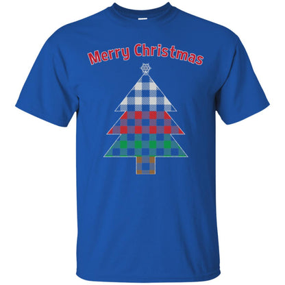 Unique Buffalo Plaid Tree Christmas Matching Pajama T-shirt Royal