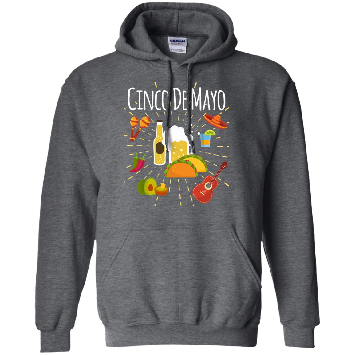 Cinco De Mayo Beer Tacos Guitar Mexico Shirt Dark Heather