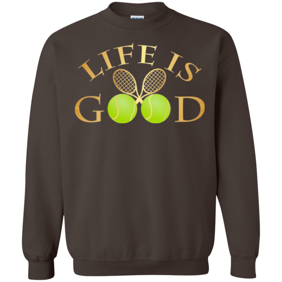 Tennis Lovers T-shirt Life Is Good Dark Chocolate