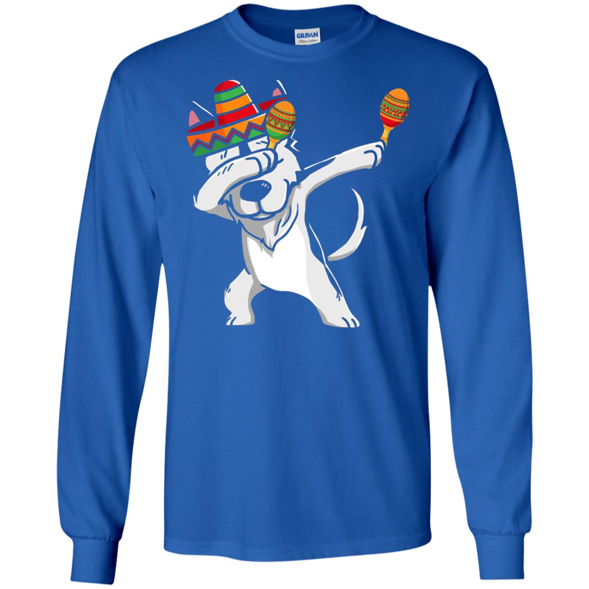 Dabbing Husky Funny Cinco De Mayo T-shirt Royal