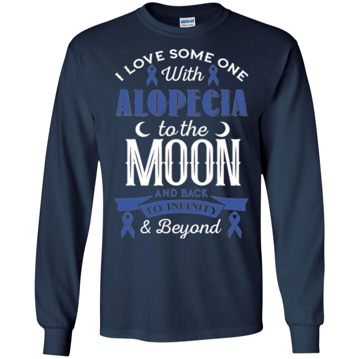 Alopecia Awareness T-shirt Love Someone With Alopecia To The Moon Navy