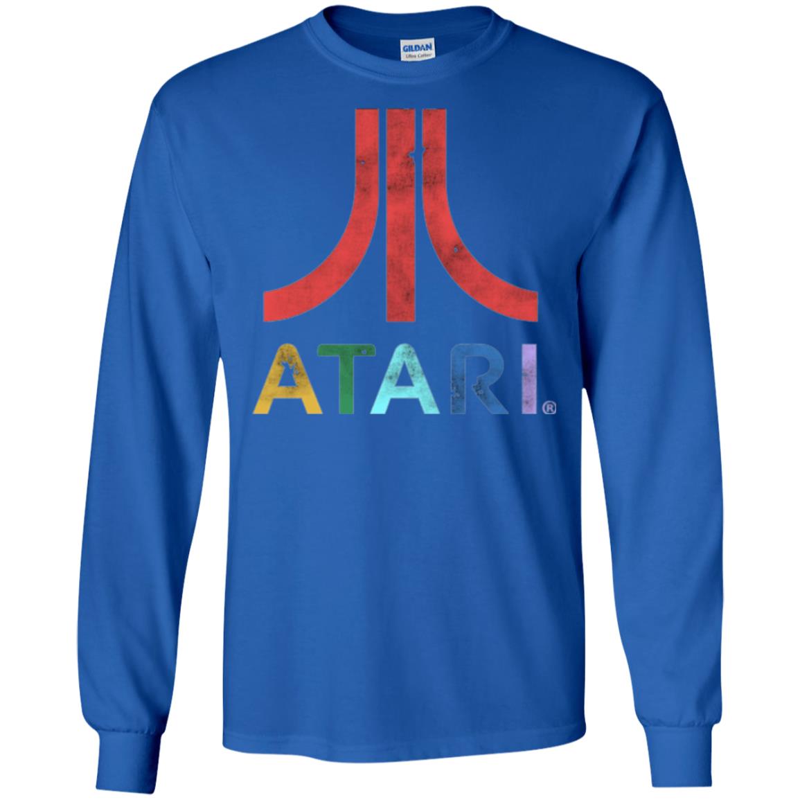 Colorful Retro Atari Gaming Logo T-shirt Royal