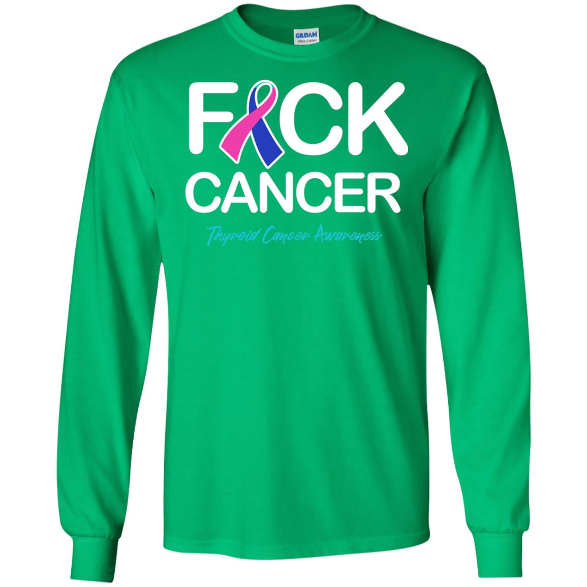 Fck Cancer Thyroid Cancer Awareness T-shirt Irish Green
