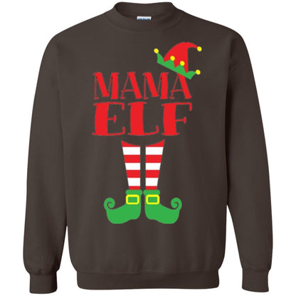Family Christmas T-shirt Mama Elf T-shirt Dark Chocolate