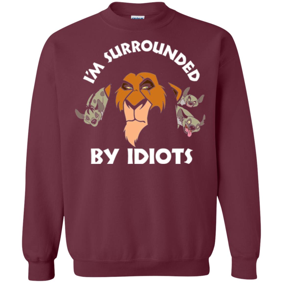 Disney Lion King T-shirt Scar Surrounded By Idiots Maroon
