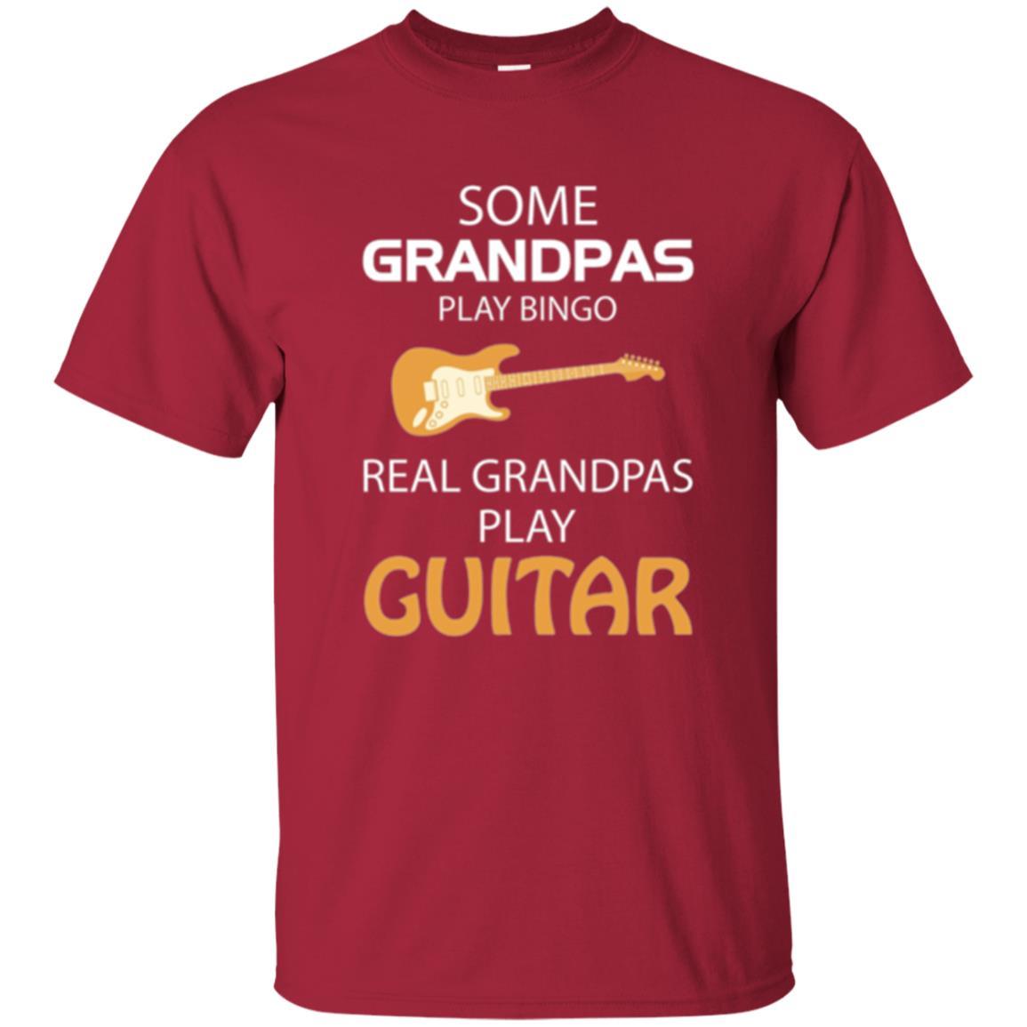 Papa T-shirt Some Grandpas Play Bingo Real Grandpas Play Guitar Cardinal