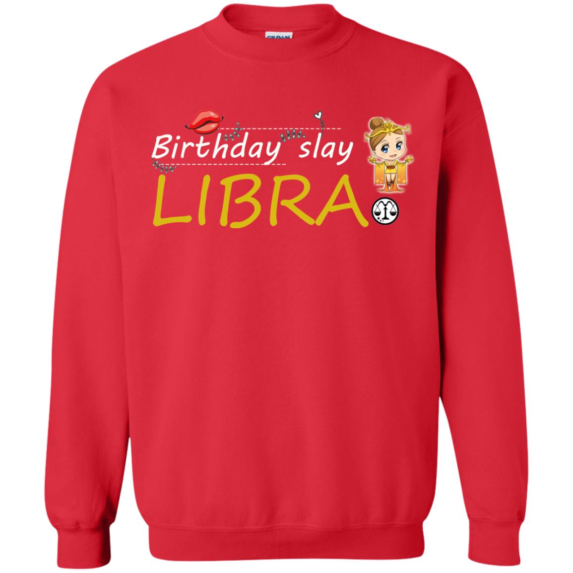 Cute Libra Girl Birthday Lip Slay T-shirt Red