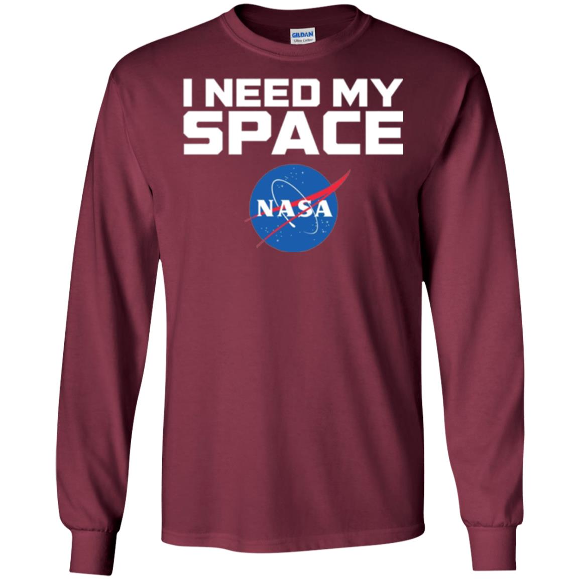 Nasa Logo T-shirt I Need My Space Maroon