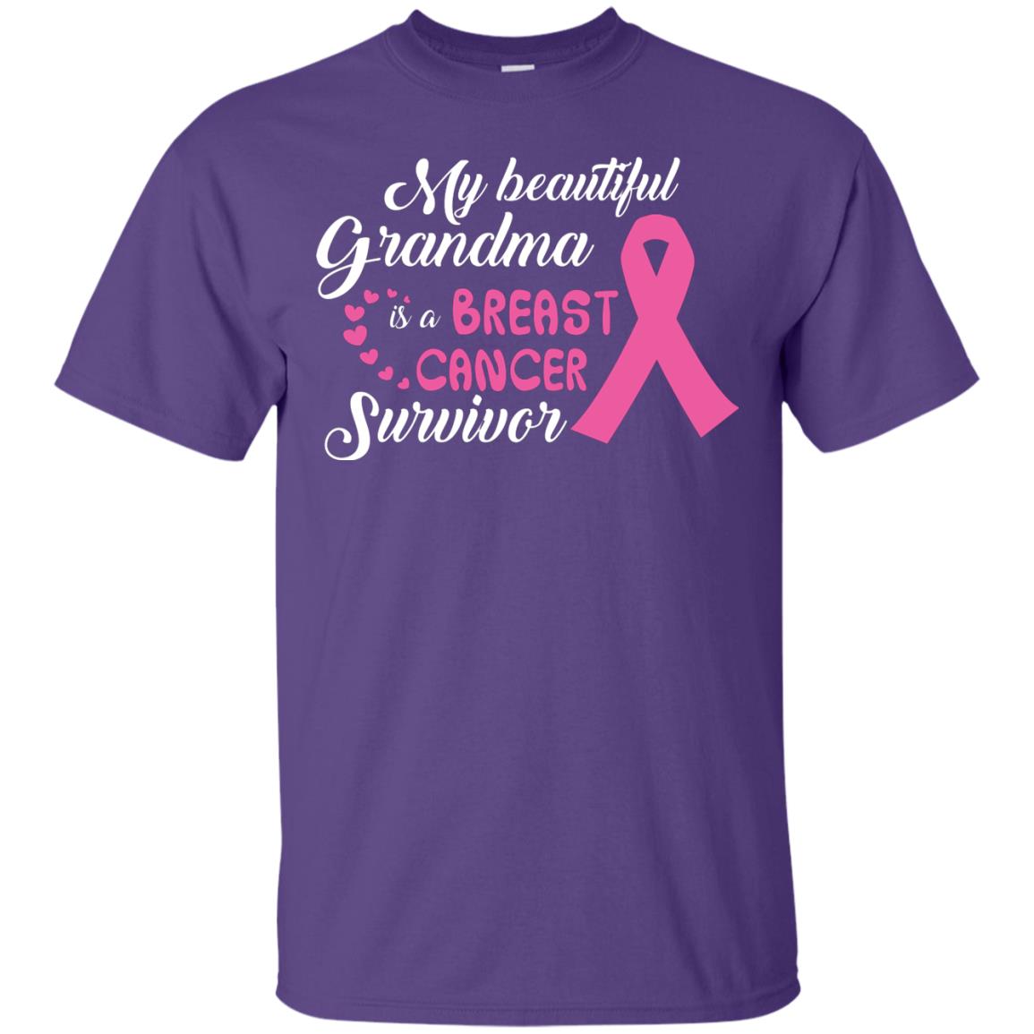 My Beautiful Grandma Is A Breast Cancer Survivor T-shirt Purple