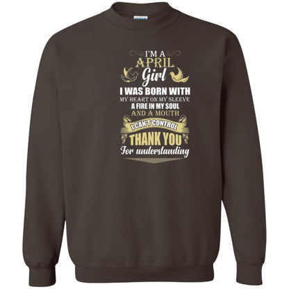 April Birthday Shirt Im A April Girl I Was Born With My Heart Dark Chocolate